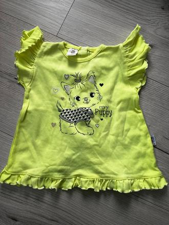 Volánove tričko s rozkošným psikom, new baby,86