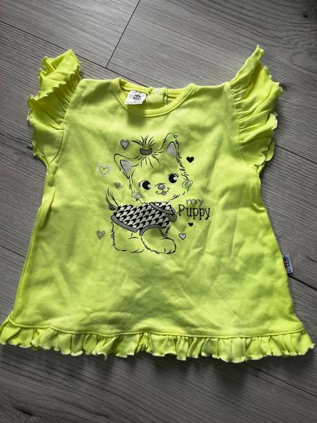 Volánove tričko s rozkošným psikom, new baby,86