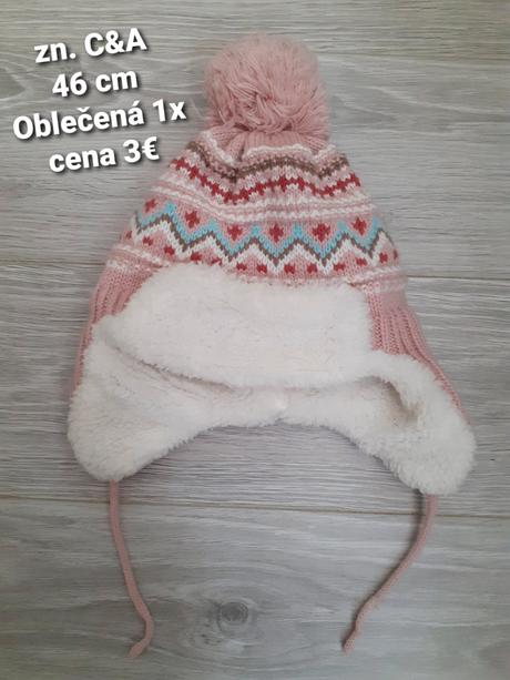 Pletená zimná čiapka s kožušinkou c&a veľ. 80, c&a,80