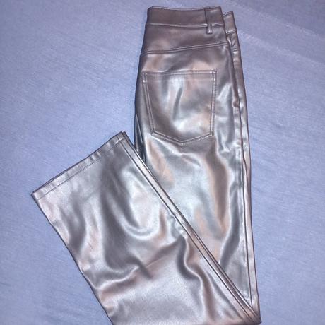 Nohavice kožené  cierne, s