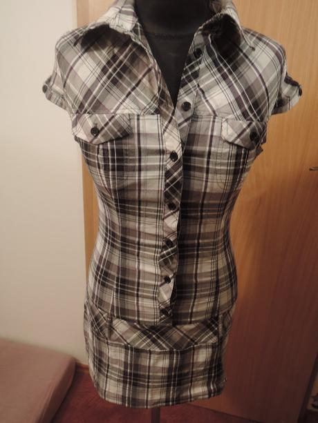 Predĺžená károvaná košeľa, pimkie,s