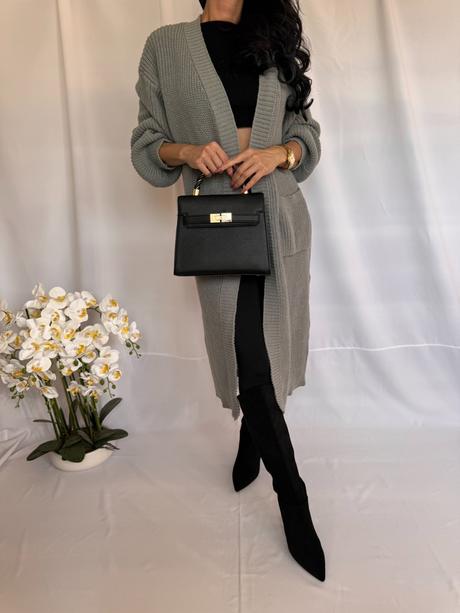 Pletený dlhý kardigán, m