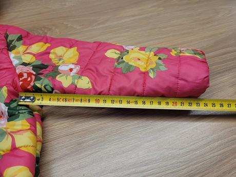 Zimná bunda č. 98 - ružová a kvetinky, 98