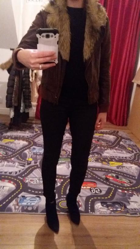 Bunda z pravej koze bershka, s