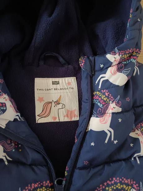 Bunda prechodná/ zimná jednorožce, f&f,92