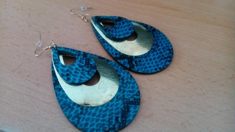 Náušnice modro-zlaté, 