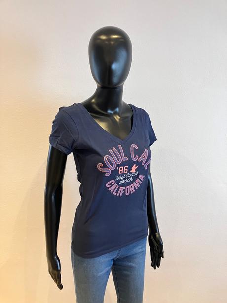 Dámske modré tričko s nápisom soul cal (m), m