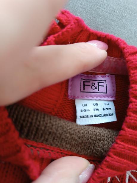 Vianočný/zimny svetrík so sobikom, f&f,68