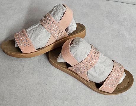 Lososové sandále s kamienkami, graceland,34