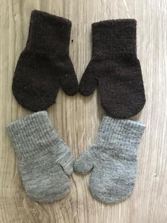 Rukavičky 2 pary/1 rok, h&m,80