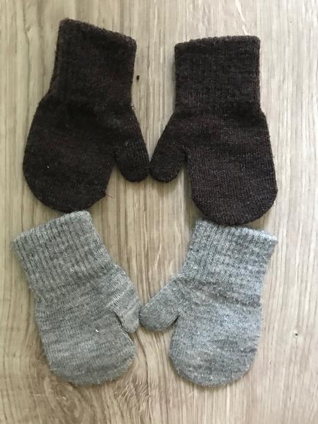 Rukavičky 2 pary/1 rok, h&m,80