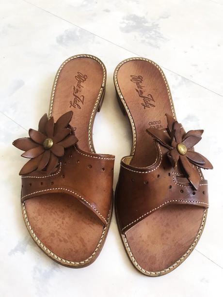 Luxusné celokožené šlapky, 38