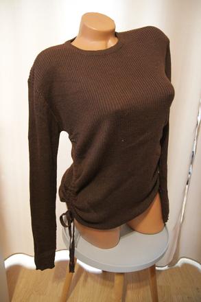 Hnedý pletený sveter, m, m