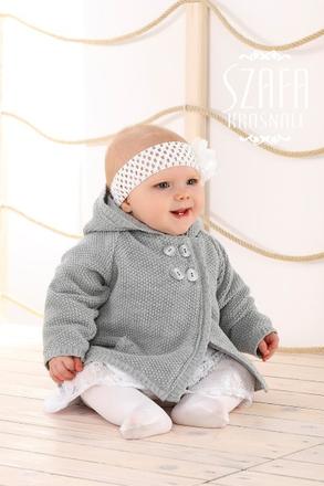 Kabátik zo svetríkového materiálu s kapucňou, 74 / 86