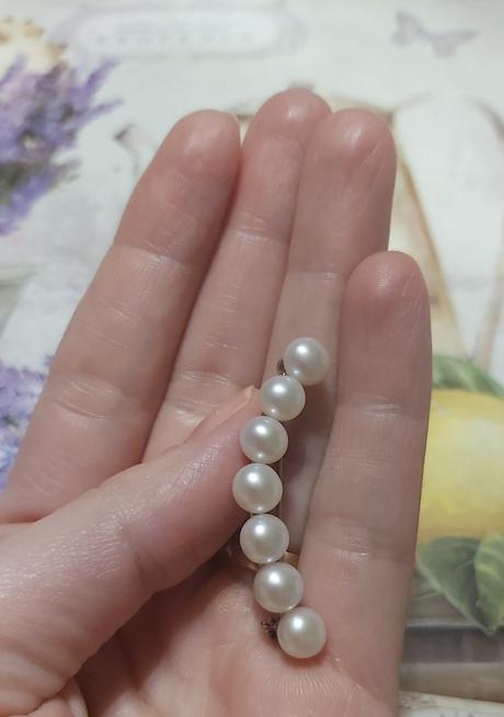 Luxusná strieborná perlová brošňa,