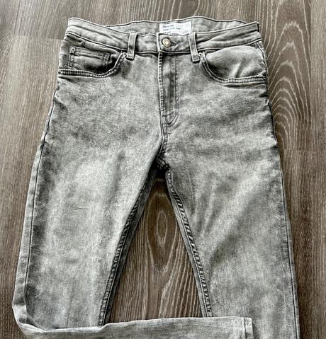 Šedé slim rifle bershka 164/170 eur 38, usa30, bershka,170
