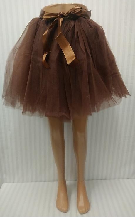 Dámska tmavo hnedá 6 vrstvová tylová sukňa, s,m,l, l / m / s