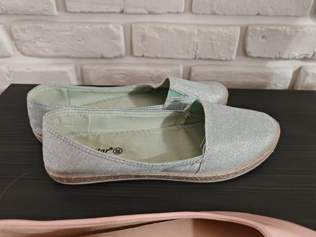 Strieborno jemne mentolove espadrilky 38, 38