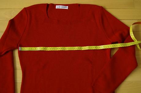 Červený svetrík s merino, m