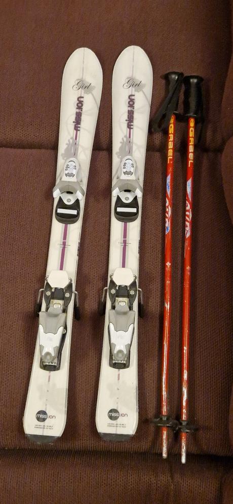 Lyže s viazaním 90 cm, aj osobne ba, nm, dk, 90-99 cm