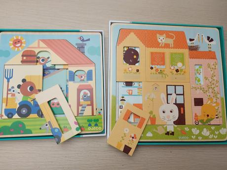 Djeco vrstvené drevené puzzle, 