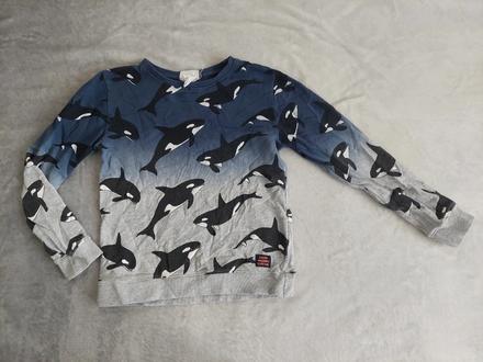 Mikina s veľrybami zn.hm veľ.122/128, h&m,122