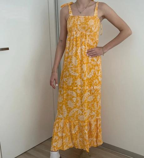 Žlté letné dlhé šaty m, m