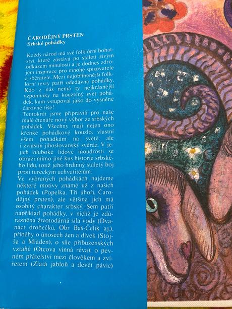 Stará retro kniha čarodějný prsten srbské pohádky,