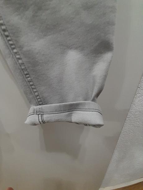 Elastické šedé rifle slim fit 158, h&m,158