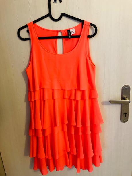 Neónové šaty, h&m,34