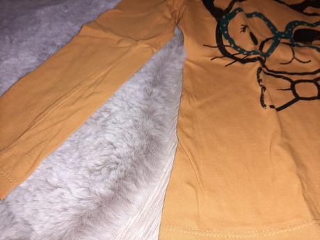 Horčicové tričko s mačičkou, c&a,122