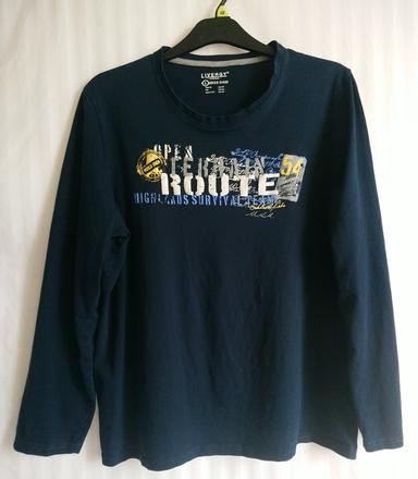 Pánske tmavo modré tričko s motívom, livergy, l