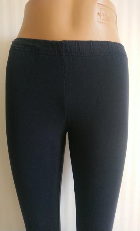 Elastické modré 3/4 legíny s nápisom, infinity, s