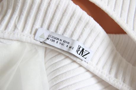 Biely bavlnený body top s tylovými rukávmi, zara s, zara,s