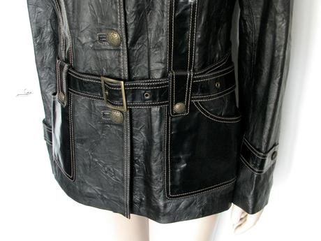 Kožená čierna bunda, l