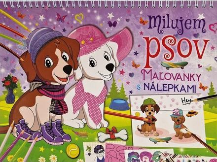 Milujem psov omaľovánky s nálepkami,