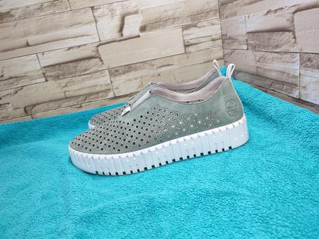 Rieker 38 - dámske kožené dierkované topánky, rieker,38