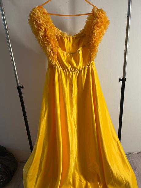 Elegantne šaty žlté, xl