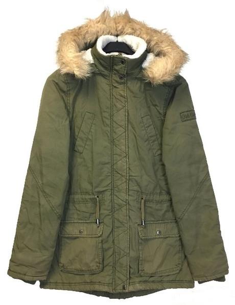 Olivovo zelená bunda s kapucňou, xs