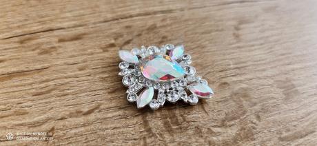 Ozdoba štrasová - 35x40 mm - crystal ab, 