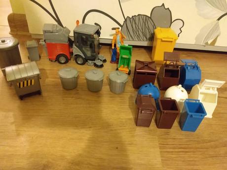 Smetiarske auto a smetné koše pre malých smetiarov, 