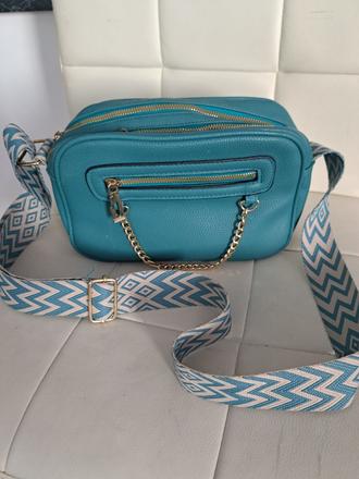 Tyrkysová crossbody kabelka, 