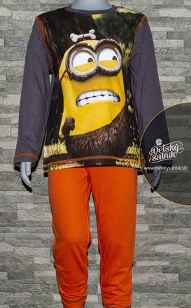 Pyžamo chlapčenské mimoni dlhý rukáv šedé, 98 / 104