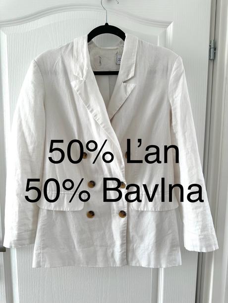 Biele ľanové sako, m