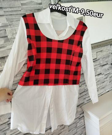 Vianočná predĺžená káro košeľa, m