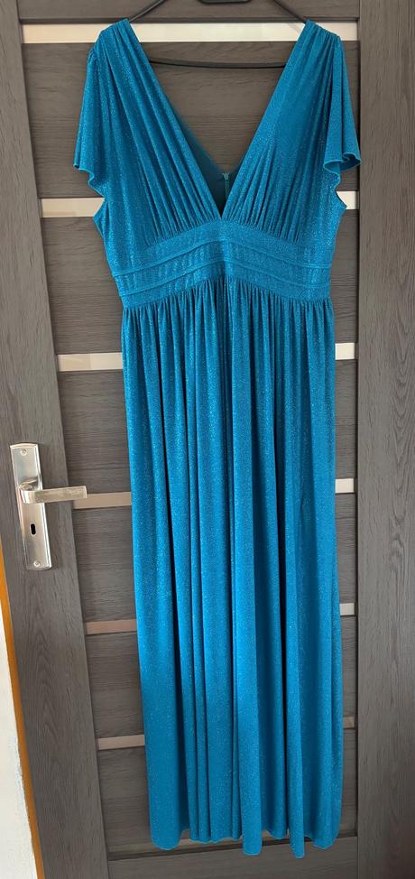 Zelenomodré trblietavé šaty, 46