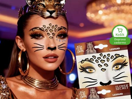 Karnevalový kostým srnka, leopard s nálepkami, 