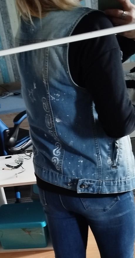 Dámska riflova vesta, l