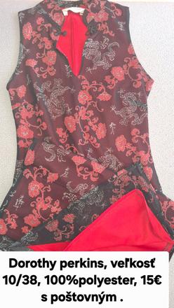 Dámske elegantné čiernočervené šaty., dorothy perkins,38