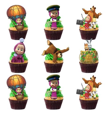 Tortový zápich máša a medveď (24ks) -skladom,tz-57, 